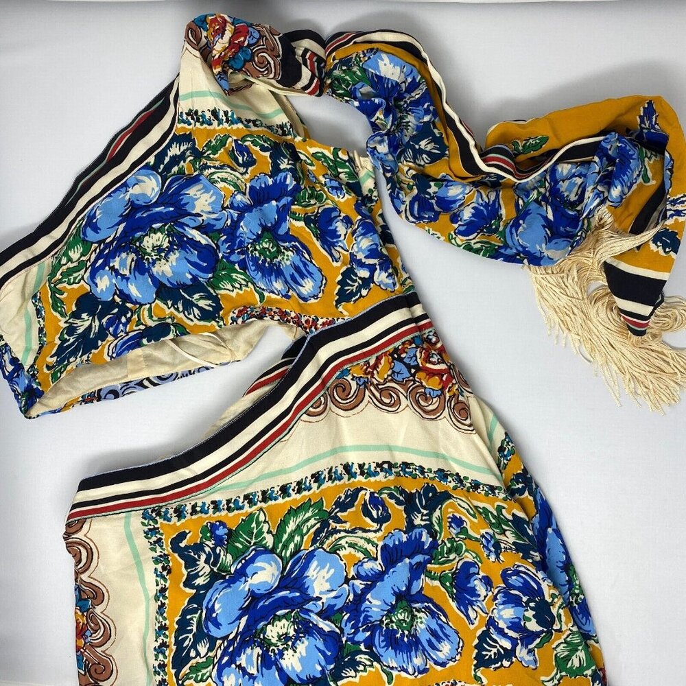 Anthropologie One Shoulder Printed Silk Dress US4 - Picture 6 of 9